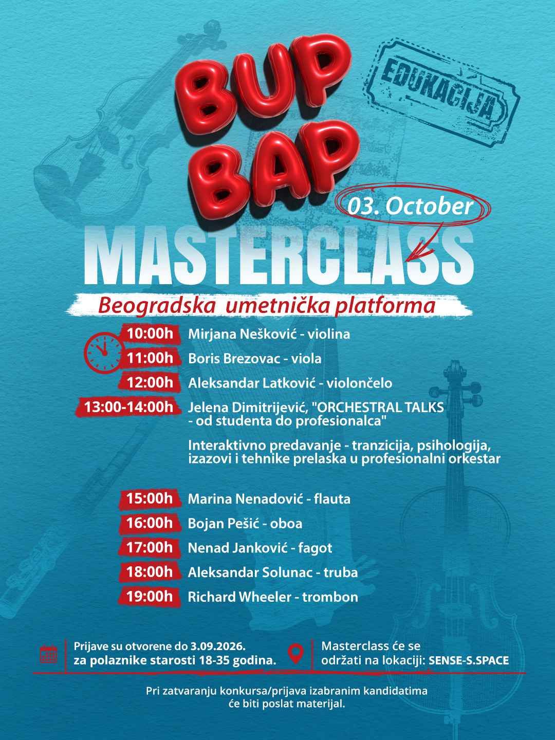 Prijava na majstorske kurseve - Vertikalna slika